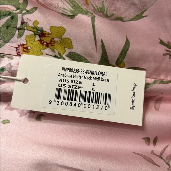 Petal and Pup Anabelle Halter Neck Midi Dress - Pink Floral (L) - Picture 5 of 7
